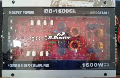 Amplificador De Sonido P/ Automovil Marca B.Buster 1600 Wats Modelo Bb-1600 Usado En Buen Estado Acc Transparente