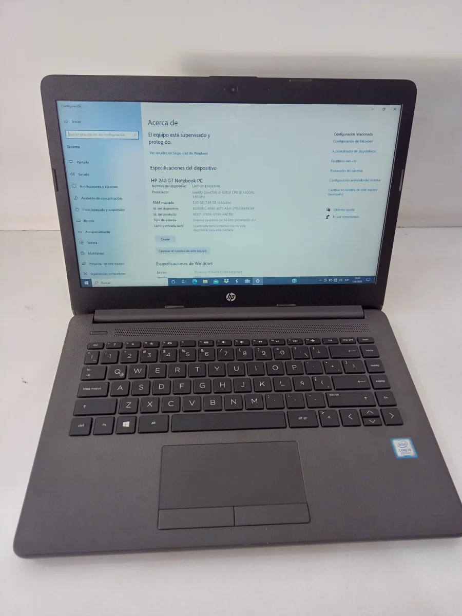 Foto 2 de Notebook Marca Hp Modelo 240g7 Procesador I5 Memoria Ram 8 Gb Disco Duro 500 Gb Acc No Tiene