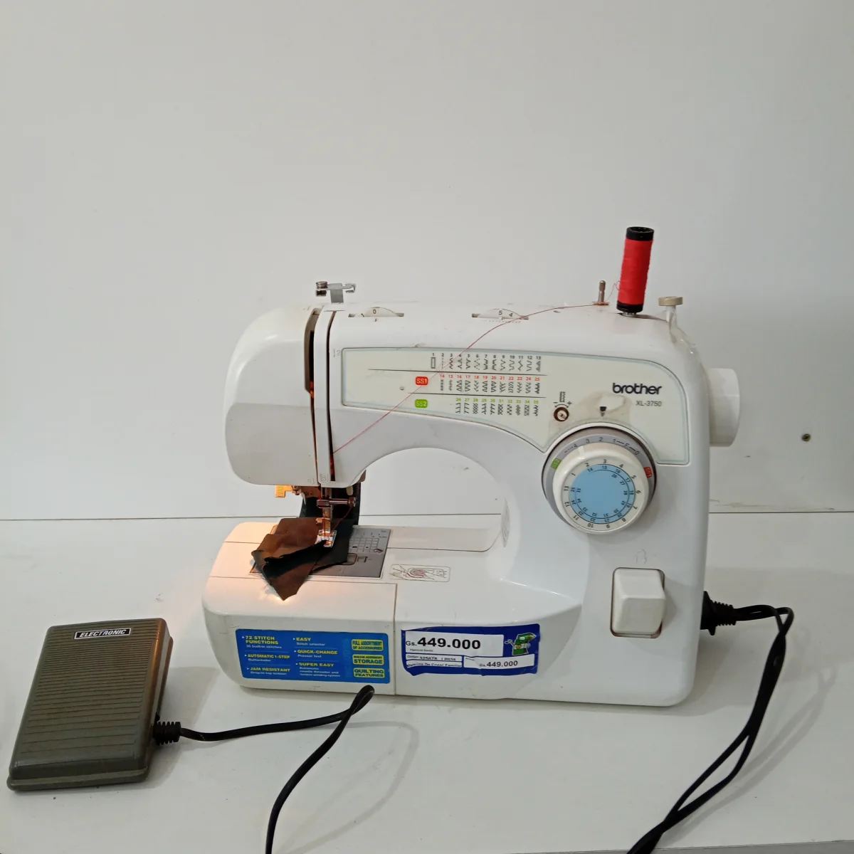 Maquina De Coser Familiar Marca Brother Modelo Xl-3750 Usado En Buen Estado Acc PedalFoquito