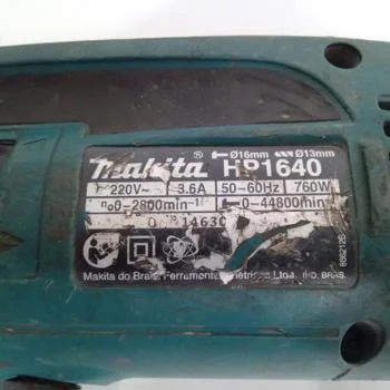 Foto 2 de Taladro Marca Makita Modelo Hp1640 Usado Con Desgaste Acc Sin Llave Mandril