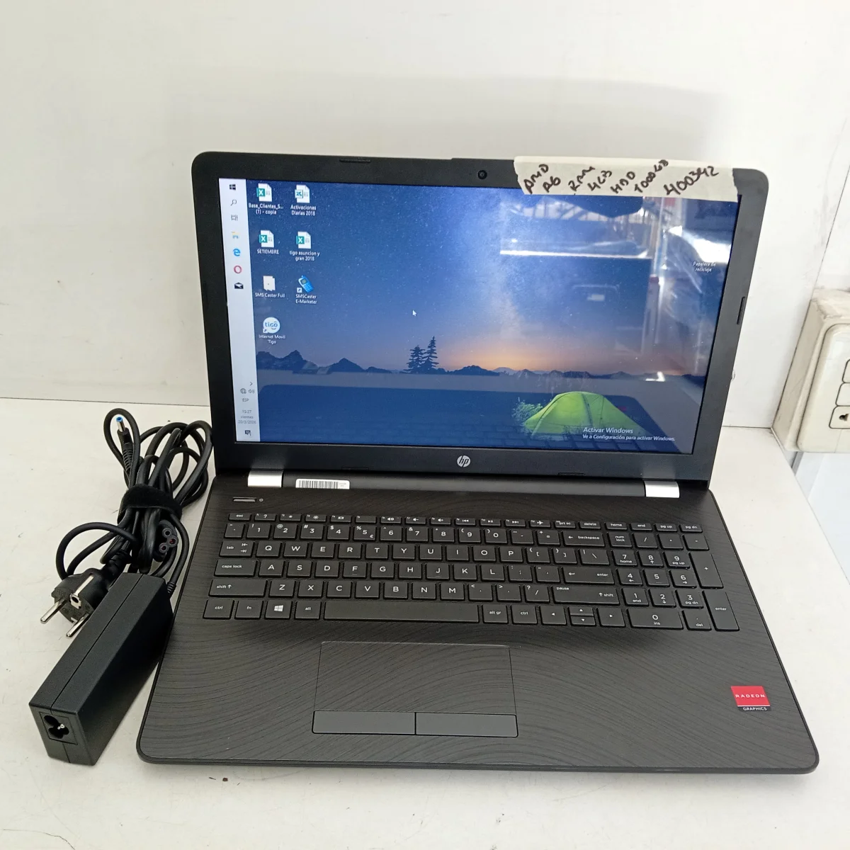 Notebook Marca Hp Modelo 15-Bw093nia Procesador Amd A6 Memoria Ram 4 Gb Disco Duro 1.000 Gb Generacion No Tiene Acc No Tiene