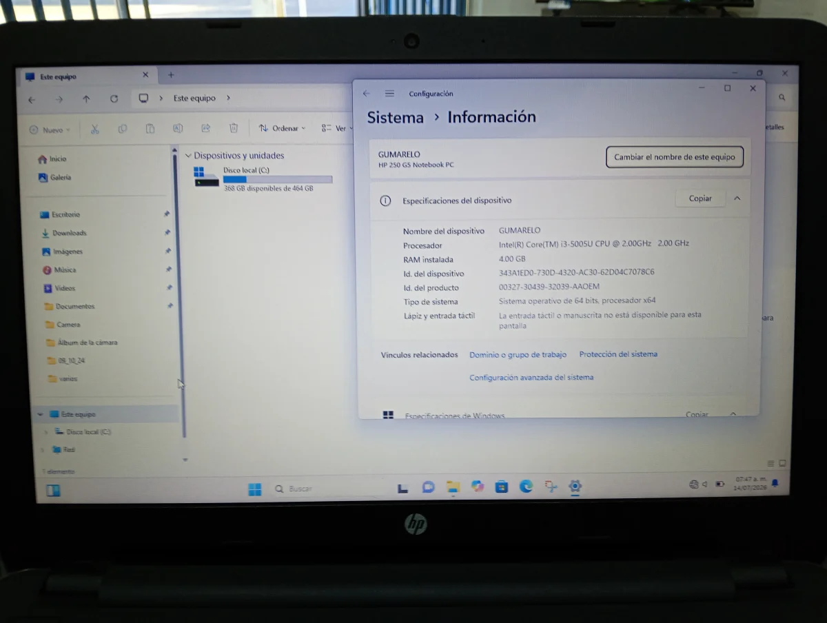 Foto 3 de Notebook Marca Hp Modelo Rtl8723benf Procesador Intel Core I3 Memoria Ram 4 Gb Disco Duro 500 Gb Generacion No Tiene Acc No Tiene
