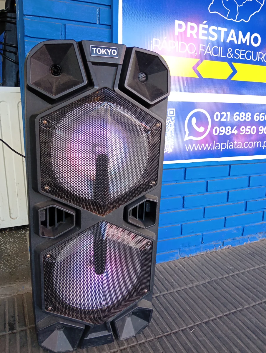 Caja De Sonido Amplificada Marca Tokyo Modelo Elparty8000-N Sin Control Usado En Buen Estado Acc Con Par De RueditasCargador