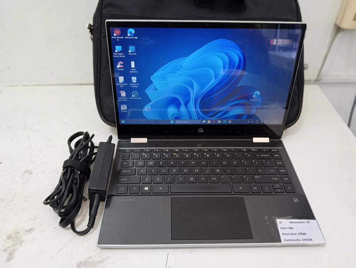 Notebook Marca Hp Modelo Pavulion Procesador Intel Core I3 Memoria Ram 8 Gb Disco Duro 160 Gb Generacion 10 Acc WebcamWifiHdmiEntrada Tipo CC/ Estuche