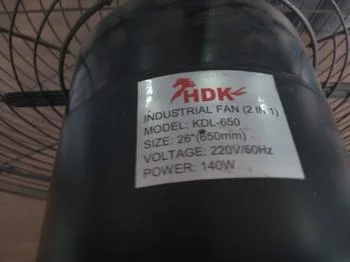 Foto 3 de Ventilador 3 Velocidades Marca Hdk Modelo Kdl-650 Nro Usado En Buen Estado Acc Aspa De 3