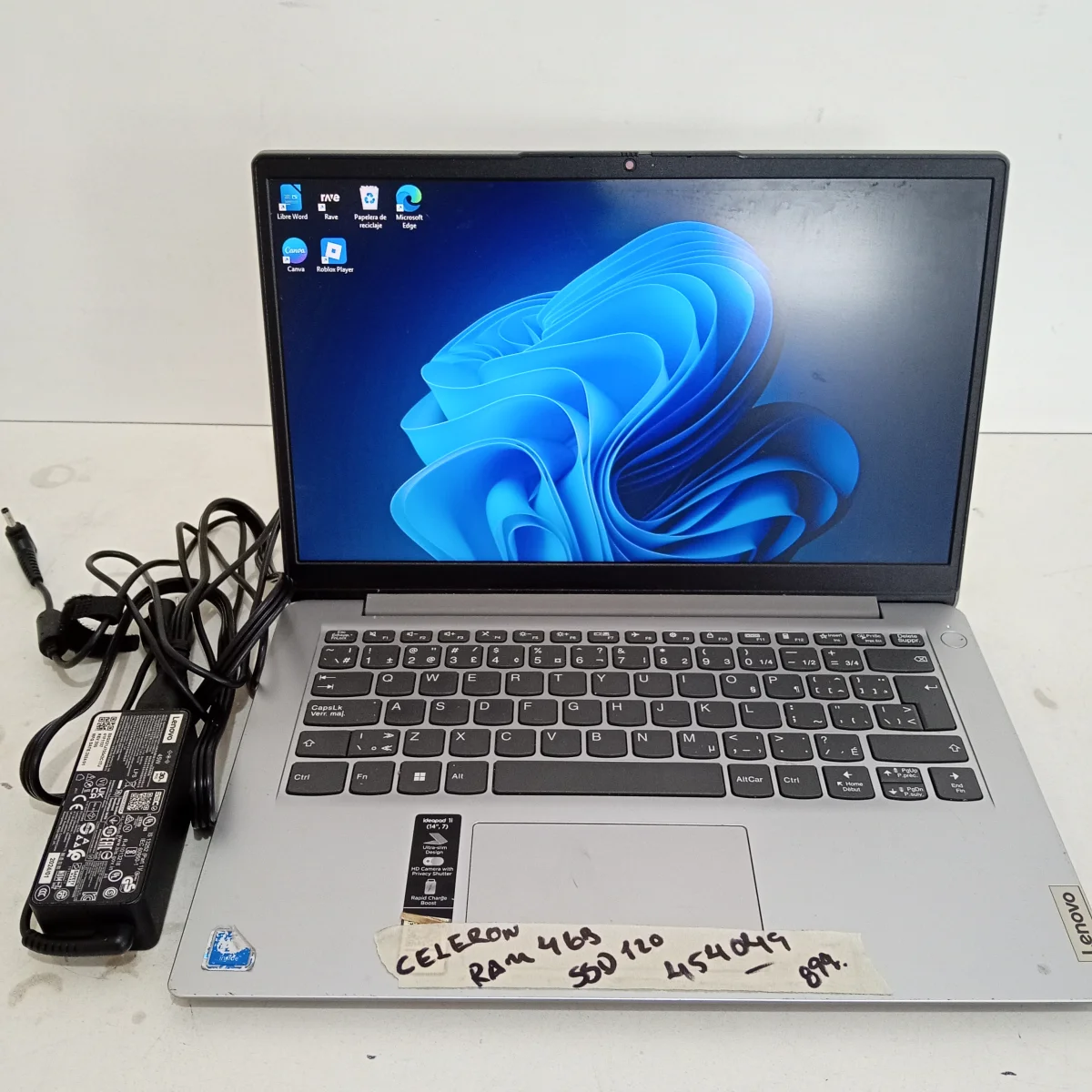 Notebook Marca Lenovo Modelo 14gl7 Procesador Celeron Memoria Ram 4 Gb Disco Duro 115 Gb Generacion 9 Acc No Tiene