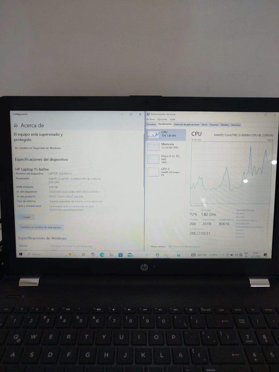 Foto 2 de Notebook Marca Hp Modelo No Tiene Procesador I3 Memoria Ram 4 Gb Disco Duro 1.000 Gb Generacion 6 Acc Teclado Numérico