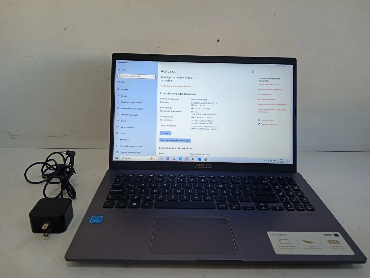 Foto 2 de Notebook Marca Asus Modelo X509m Procesador Celeron Memoria Ram 4 Gb Disco Duro 270 Gb Generacion 10 Acc Pantalla De 15.6Teclado Numerico