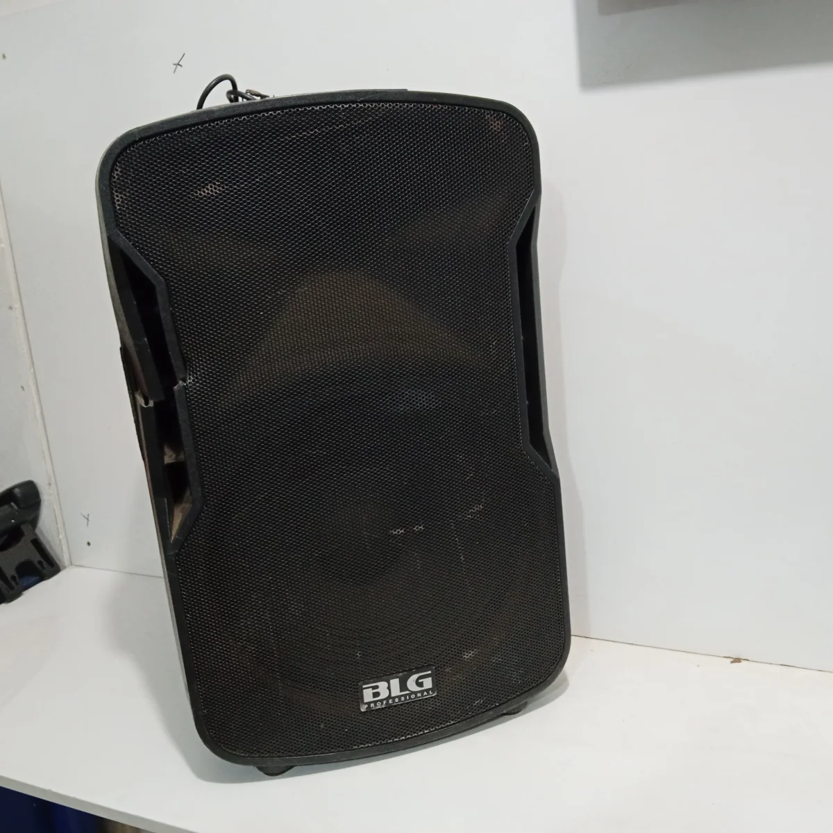 Caja De Sonido Amplificada Marca Blg Modelo No Tiene Sin Control Usado Con Desgaste Acc Detalle De Fisura Al Costado Cab. Power Con Cable Acoplado