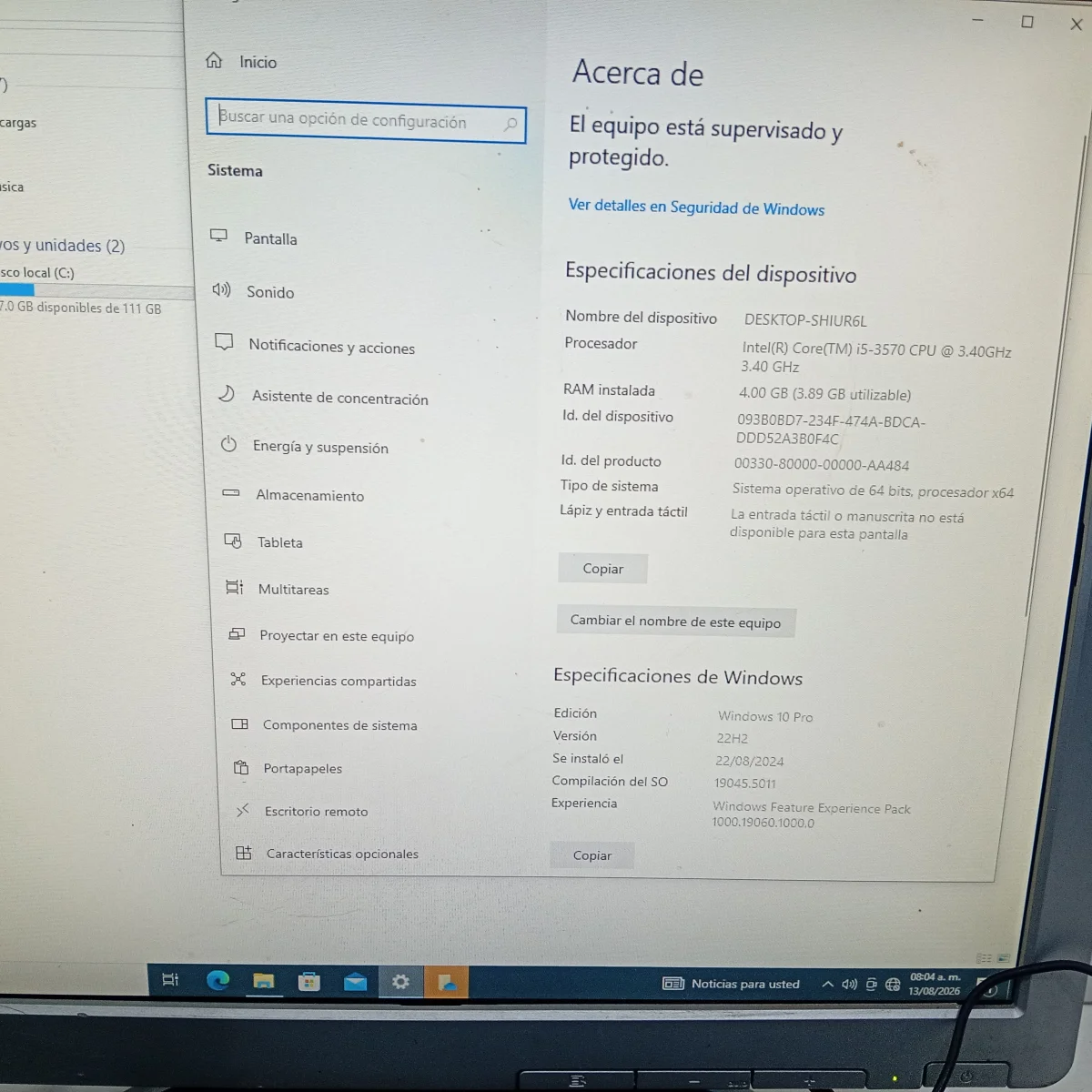 Foto 3 de Computadoras De Escritorio Marca Lenovo Modelo Thinkcentre Usado-Con-Desgaste Procesador I5--3570-3.40ghz- Memoria Ram 4 Gb Disco Duro 128 Gb Acc Monitor Hp L1710 (935p4h2)1 Cable Cte 1 Vga Mouse Y Teclado Alambrico Sate Base