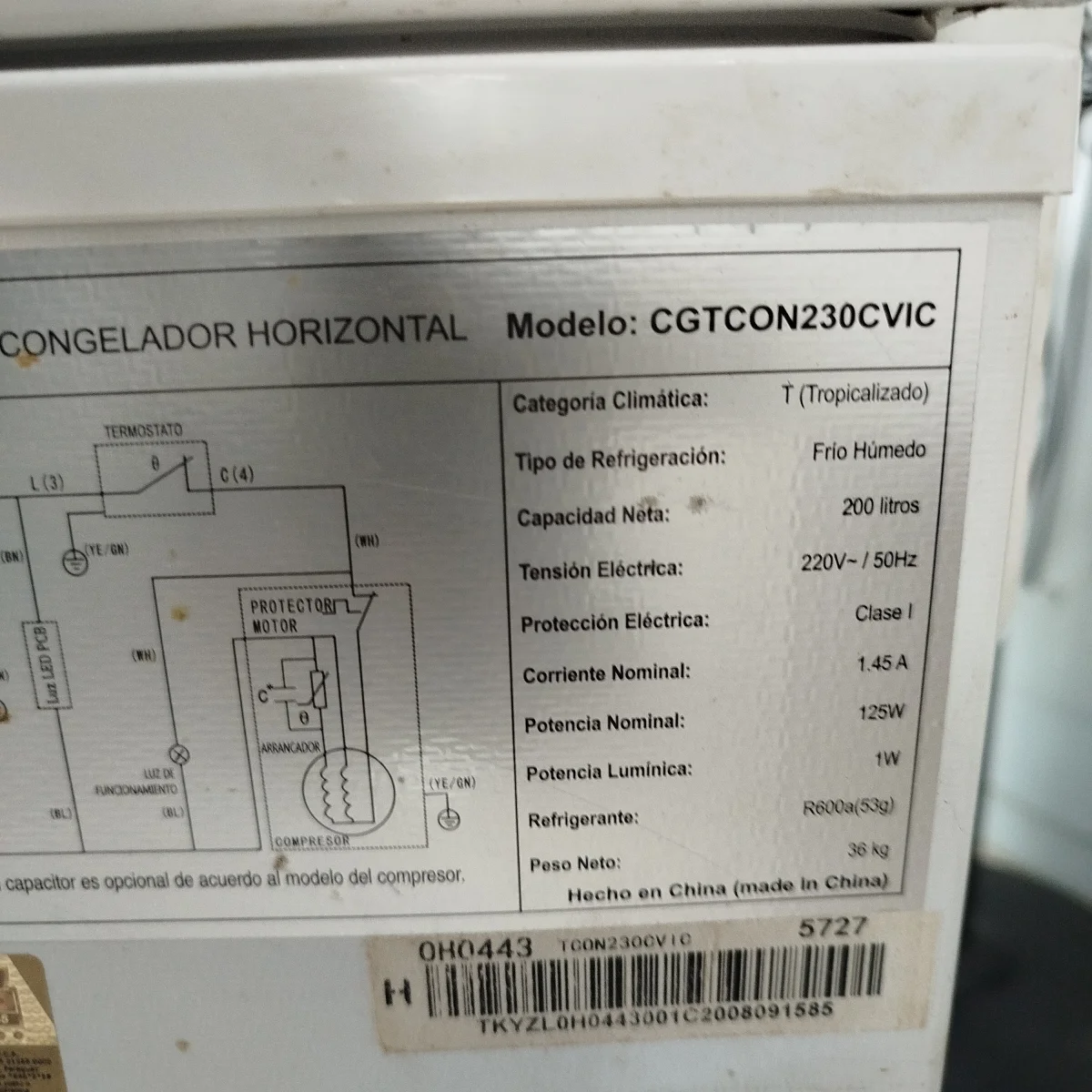 Foto 3 de Congeladora / Frezzer Marca Tokyo Litros 200 Modelo Cgtconn230cv Usado Con Desgaste Acc Canasta