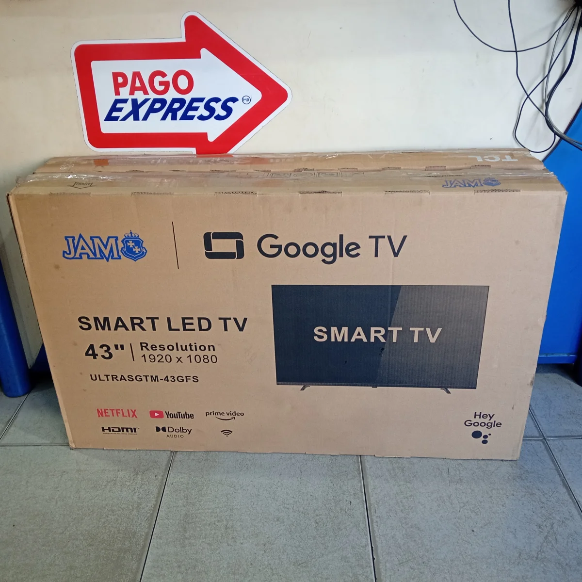 Foto 3 de Televisor Led Smart De 43 '' Marca Jam Modelo Ultrasgtm-43gfs Con Control Usado En Buen Estado Acc Con 2 Patitas De Pedestal Cable Conexion A/V Tornillos Para Pedestal