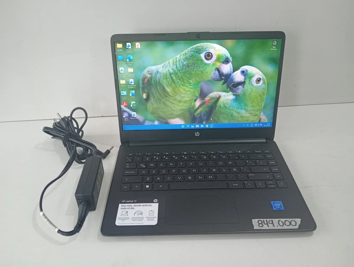 Notebook Marca Hp Modelo 14-Dq052la Procesador Intel Celeron Memoria Ram 4 Gb Disco Duro 118 Gb Generacion 11 Acc Cargador