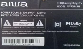 Foto 3 de Televisor Led Smart De 32 '' Marca Aiwa Modelo Aw32b4sm Con Control Usado En Buen Estado Acc Patitas