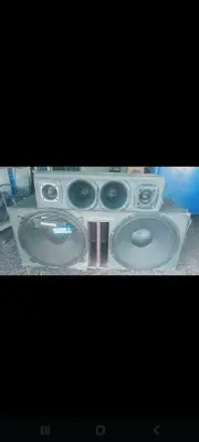 Caja C/ Parlantes Para Auto Usado En Buen Estado Acc Cornetera 2 Cornetas2 Super Twister2 Parlante De 15 Seleniun