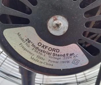 Foto 3 de Ventilador 3 Velocidades Marca Oxford Modelo Fs260-1 Usado En Buen Estado Acc De 3 AletasBase