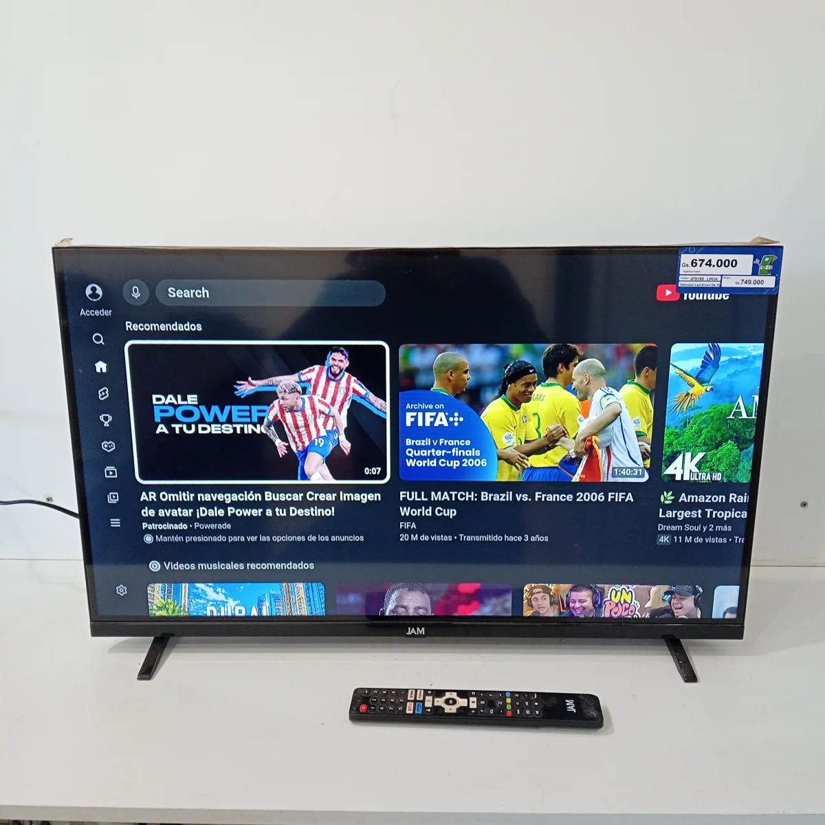 Televisor Led Smart De 32 '' Marca Jam Modelo Ultrasgtm-32gfs Con Control Usado En Buen Estado Acc Patitas