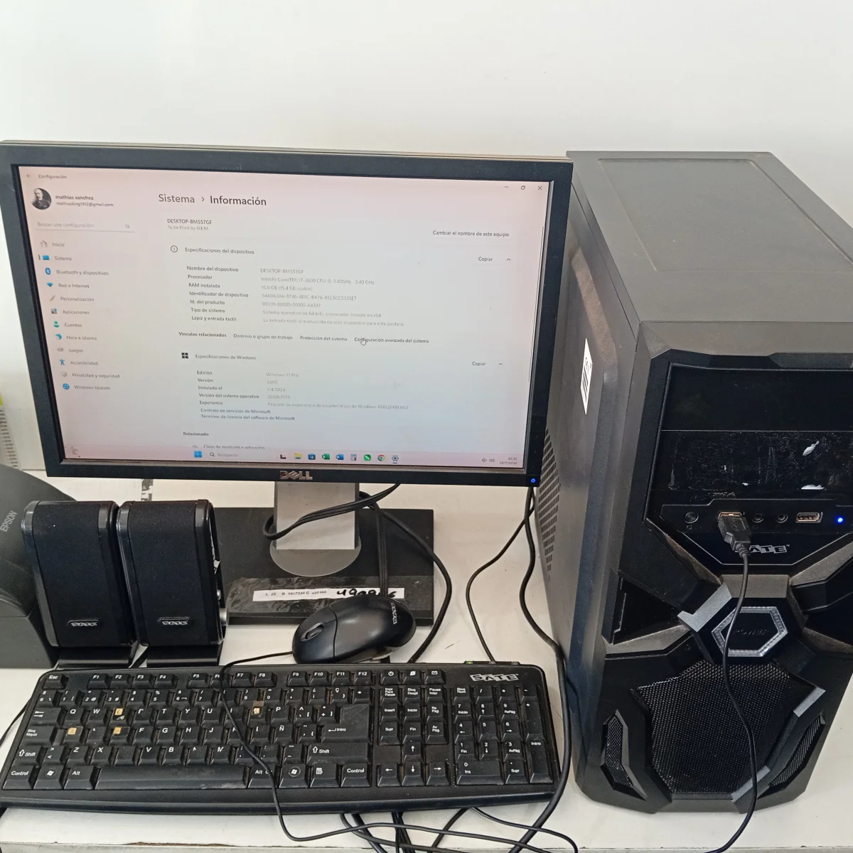 Foto 2 de Computadoras De Escritorio Marca Sate Modelo No Tiene Usado En Buen Estado Procesador Intel Core I7-2600 3.40 Ghz Memoria Ram 16 Gb Disco Duro 446 Gb Acc Teclado Marca SateMouse Marca SateMouse Pad Color Azul2 Parlantes SateCable Ccte