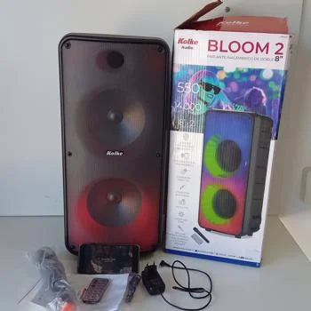 Parlante Portatil Marca Kolke Modelo Kpb-520 Bloom 2 Usado En Buen Estado Con En Caja Acc UsbBtFmUn MicrofonoCargadorControlAuxCable Aux