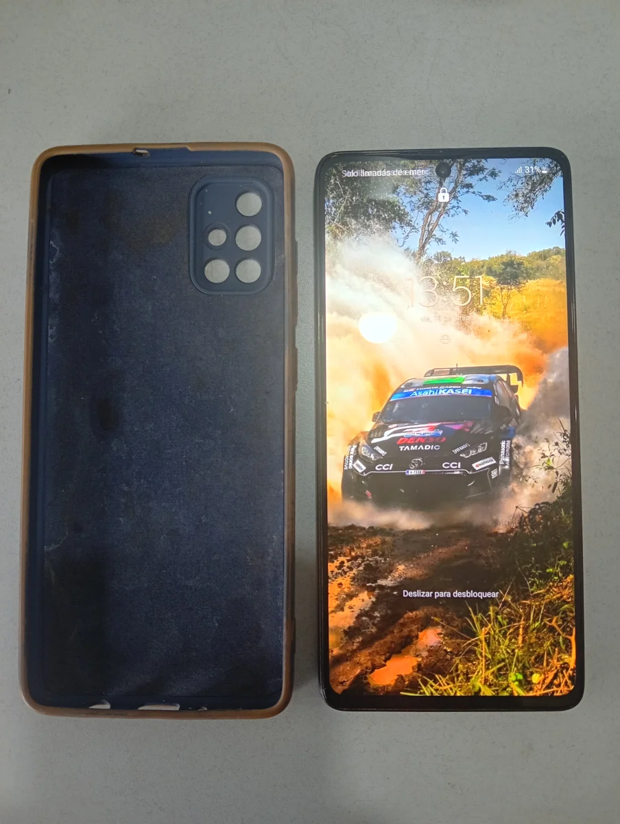 Celular Marca Samsung Modelo A 71 Memoria Ram 4 Gb Almacenamiento Interno 128 Gb Acc Carcasa Protector Color Lila