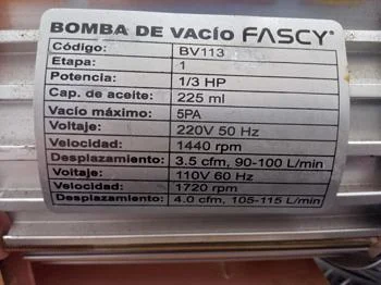 Foto 3 de Bomba De Vacio Marca Facsy Modelo Bv113 Usado En Buen Estado Acc Cable PowerManijaEn Caja Semi Estropeada