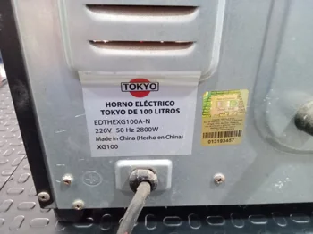 Foto 2 de Horno Marca Tokyo Litros 100 Modelo Edthexg100a-N Usado Con Desgaste Acc Parrilla