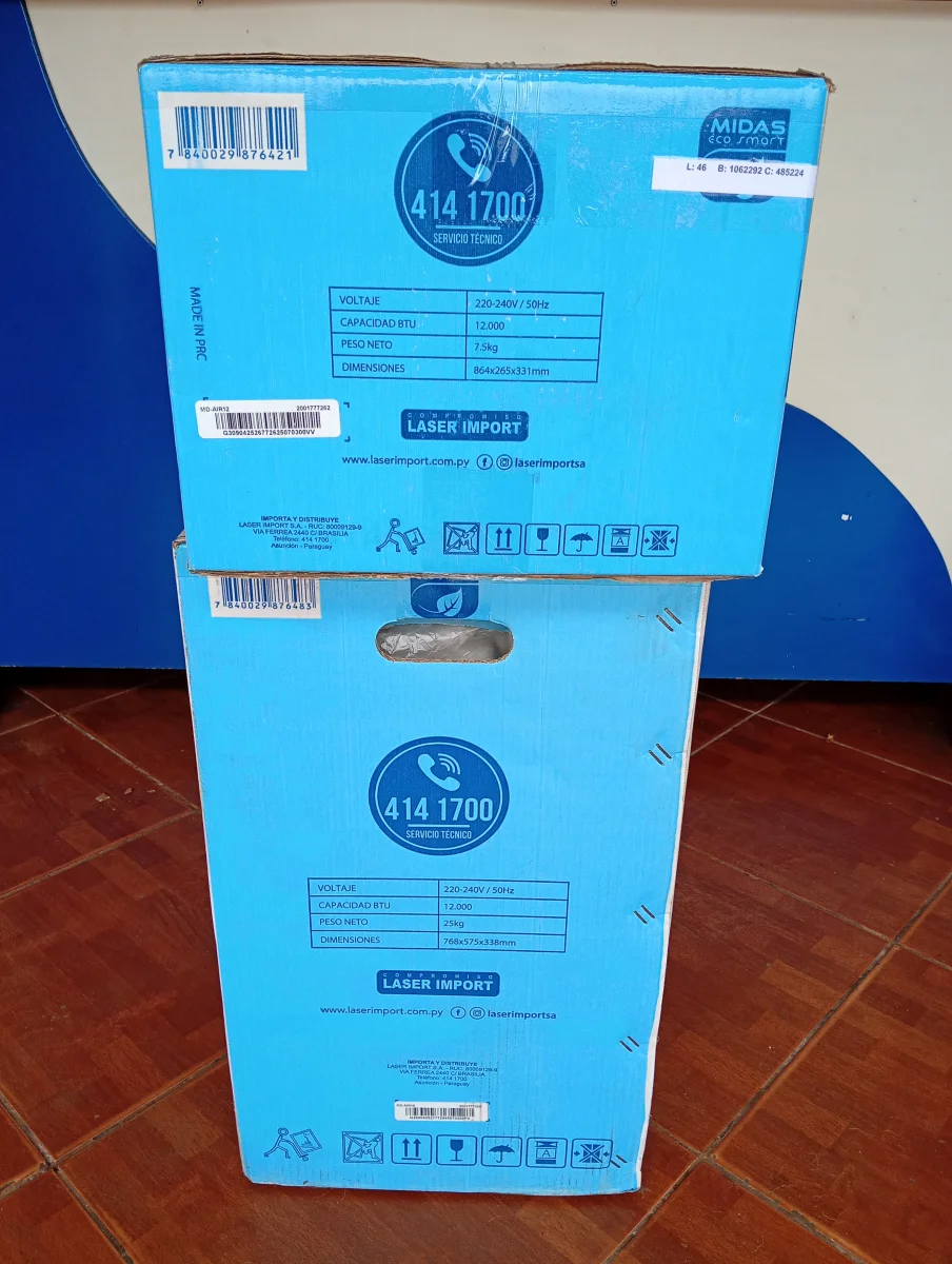 Foto 2 de Aire Acondicionado Tipo Split Marca Midas Potencia Btu 12.000 Con Kit Instalacion Con Control Modelo Md-Air12 Nuevo Sin Uso Con Caja Acc No Tiene