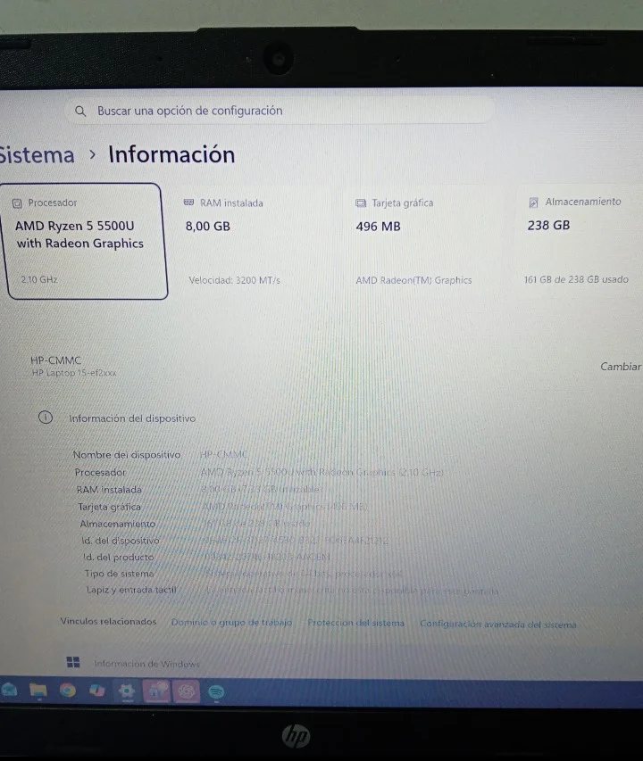 Foto 3 de Notebook Marca Asus Modelo E1504f Procesador Amd Ryzen Memoria Ram 8 Gb Disco Duro 237 Gb Generacion 7 Acc No Tiene