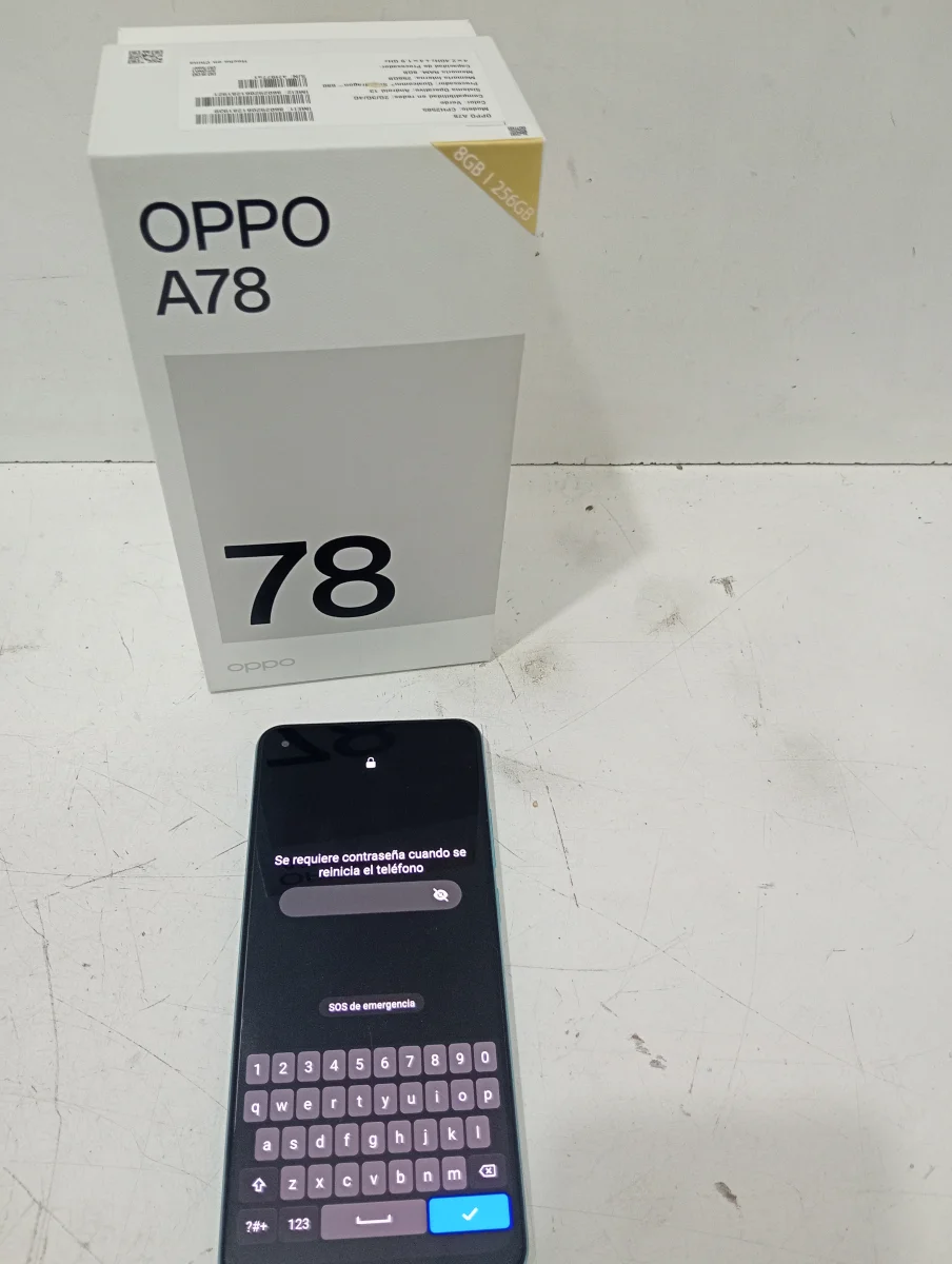 Celular Marca Oppo Modelo A78 Memoria Ram 8 Gb Almacenamiento Interno 256 Gb Acc Cargador Con Cable Usb