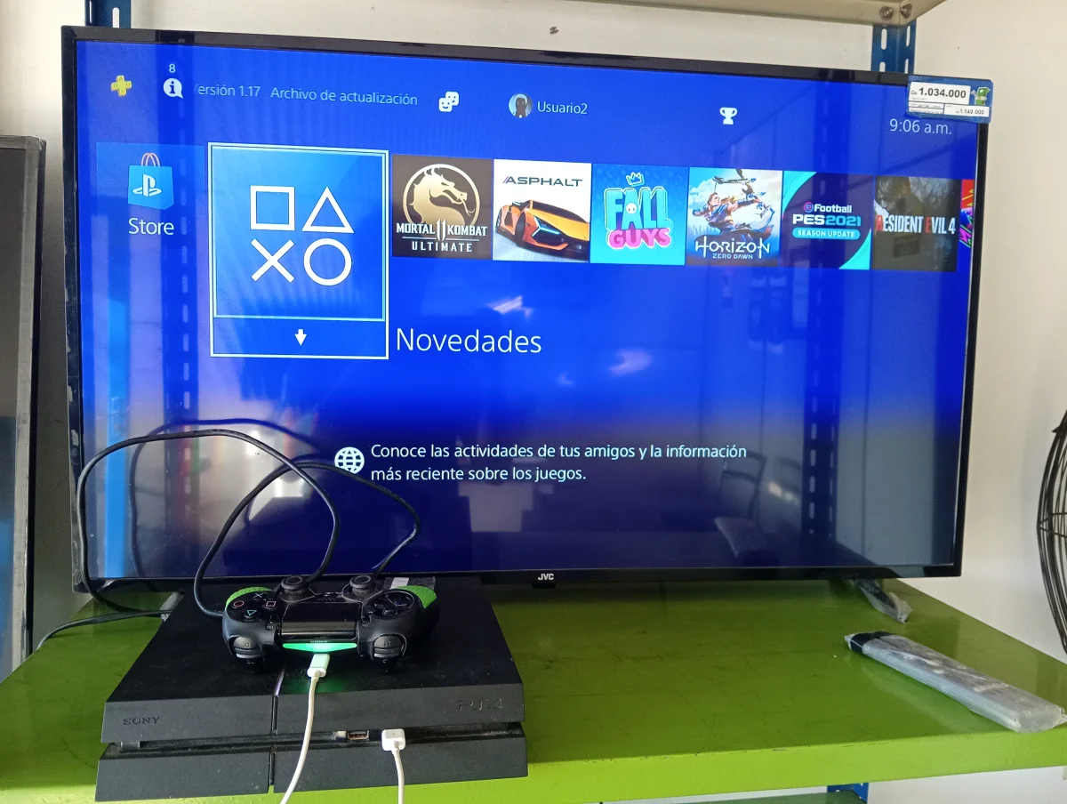 Juego Electronico Ps4 Marca Sony Modelo Cuh-1215a Disco Duro 500 Gb Con Control Sin Caja Usado En Buen Estado Acc Cable HdmiCable Power