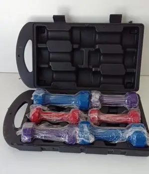 Juego De Pesas Con Mancuerna Cap 10 Kg. Marca Santolee Modelo No Tiene Acc Una Mancuerna De 2.5kUna Mancuerna De 1.5kUna Mancuerna De 1 K