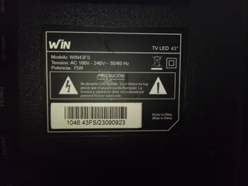 Foto 2 de Televisor Led Smart De 43 '' Marca Win Modelo Win43fs Sin Control Usado En Buen Estado Acc Patitas