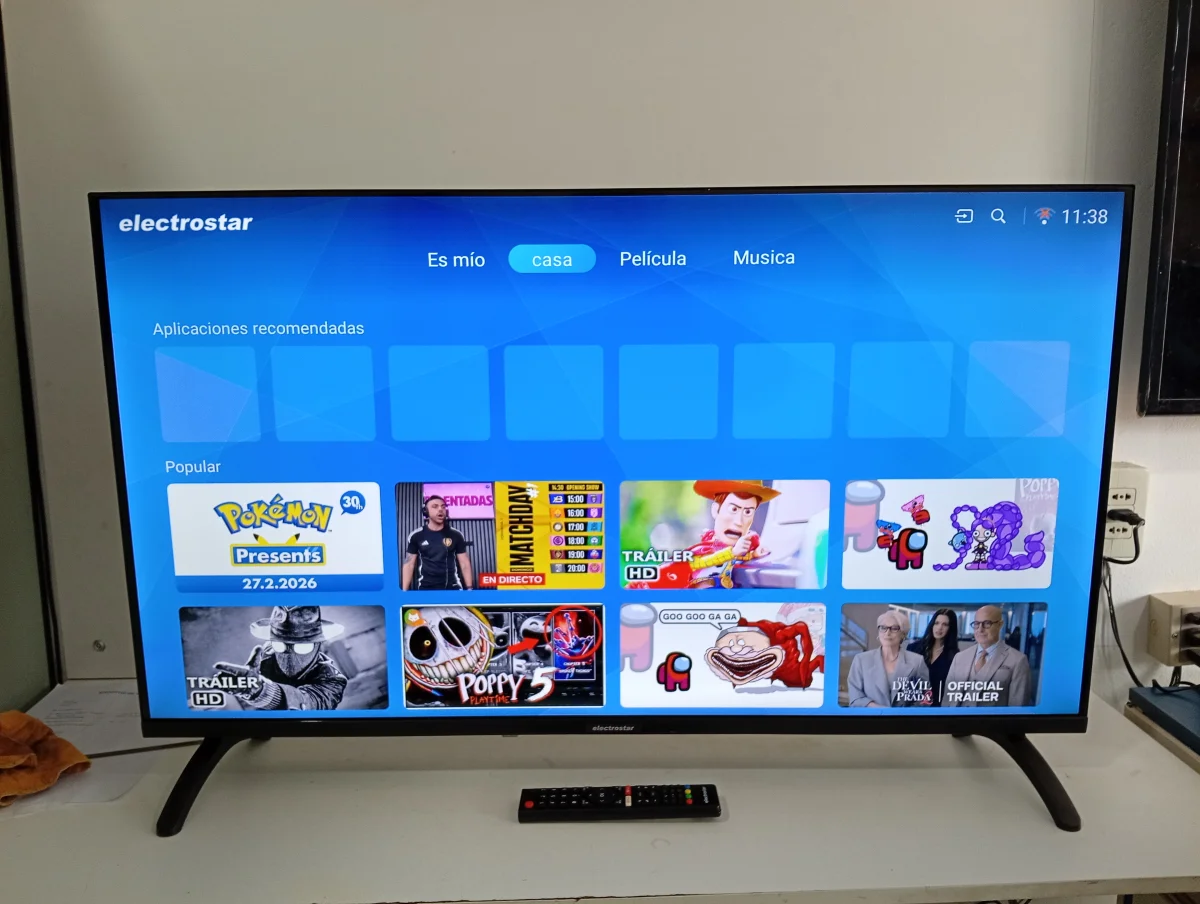 Televisor Led Smart De 43 '' Marca Electrostar Modelo Es-Tl4203 Con Control Usado En Buen Estado Acc Dos Patitas