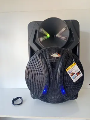 Caja De Sonido Amplificada Marca Mega Star Modelo Spa1828bt Sin Control Usado En Buen Estado Acc Cable PowerRueditasManija