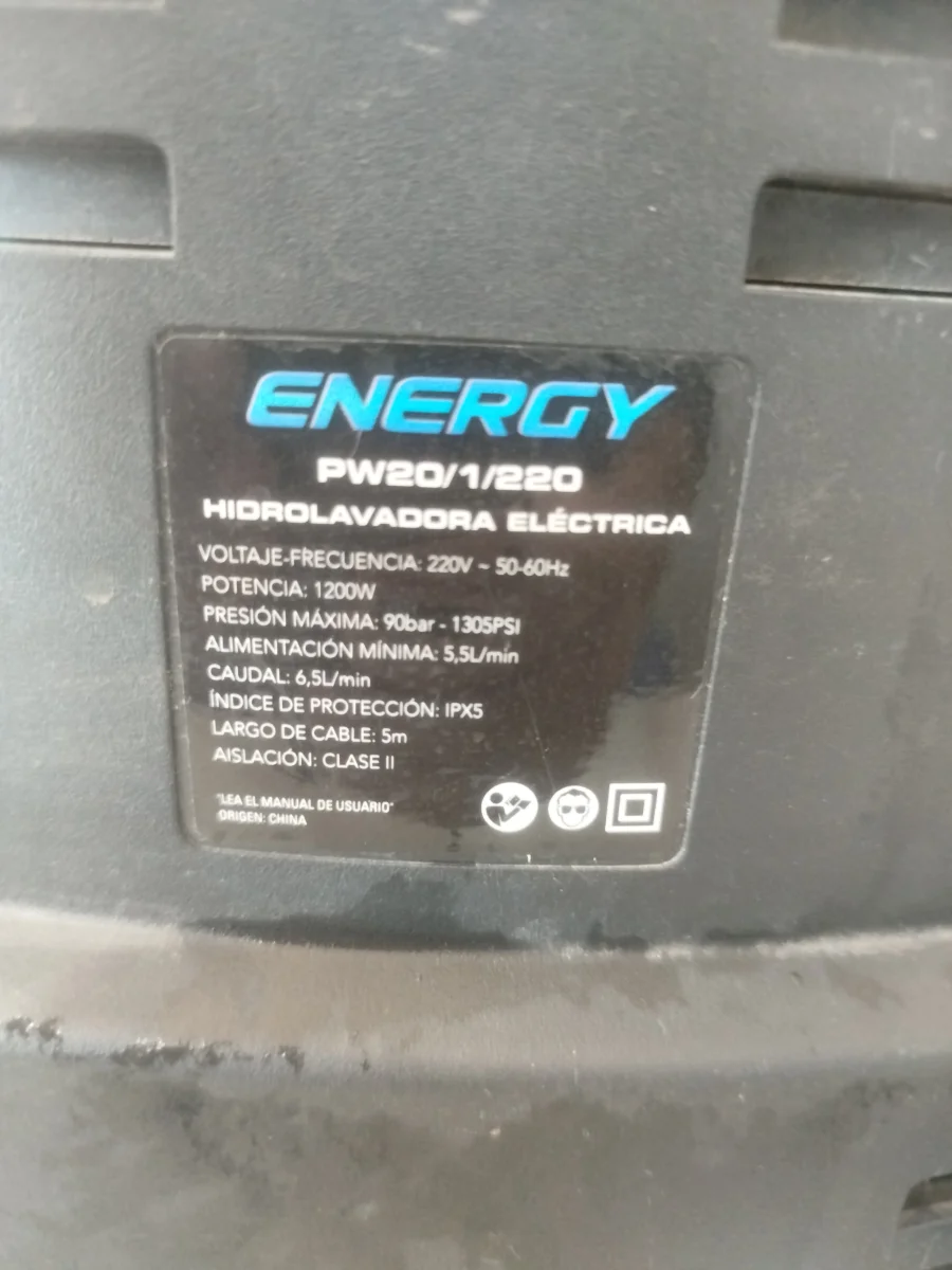Foto 3 de Hidro Lavadora Marca Energy Modelo Pw20/1/220 Usado En Buen Estado Acc PistolaMaguera De Presion