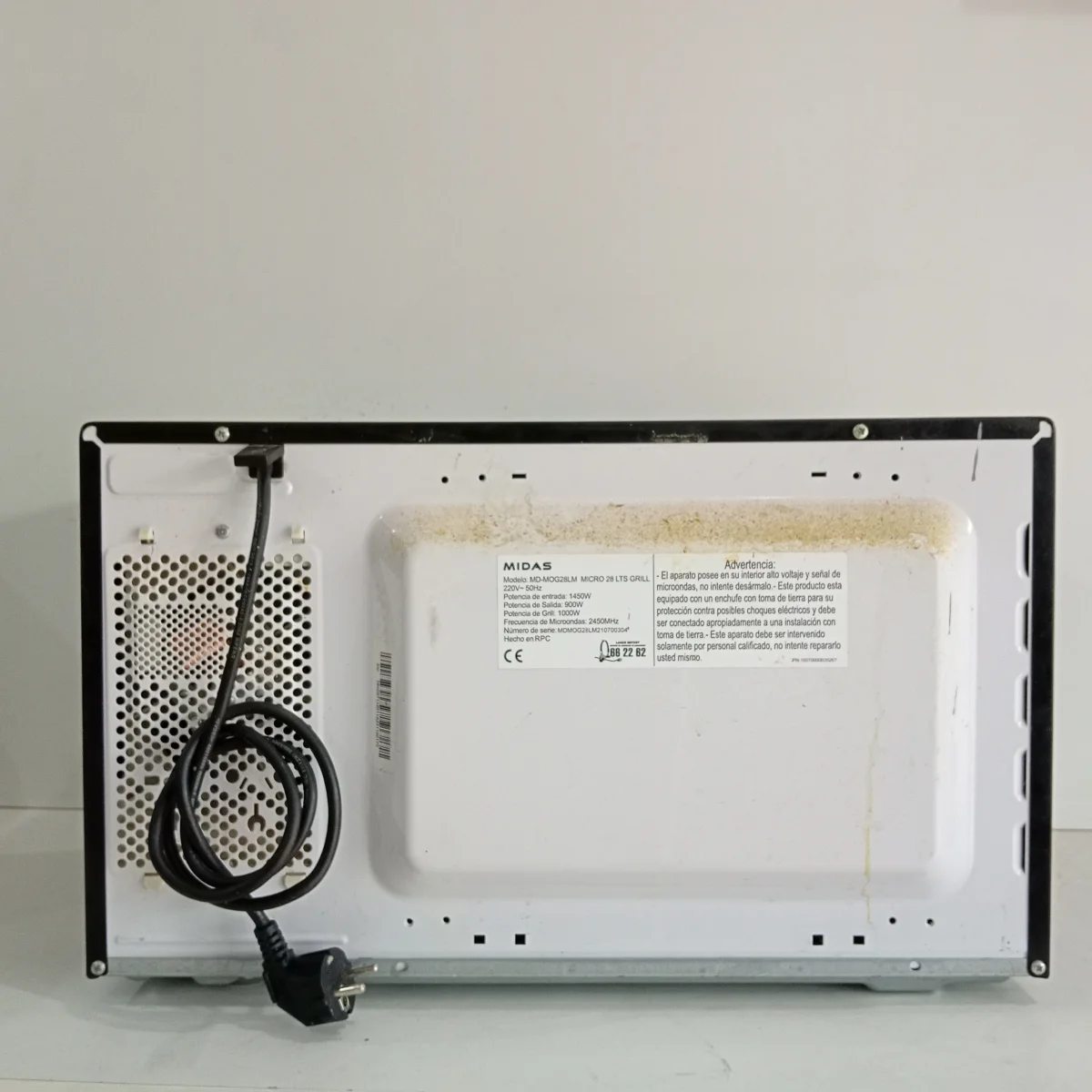 Foto 2 de Microondas Marca Midas Modelo Md-Mog28lm Usado En Buen Estado Acc Plato De Vidrio