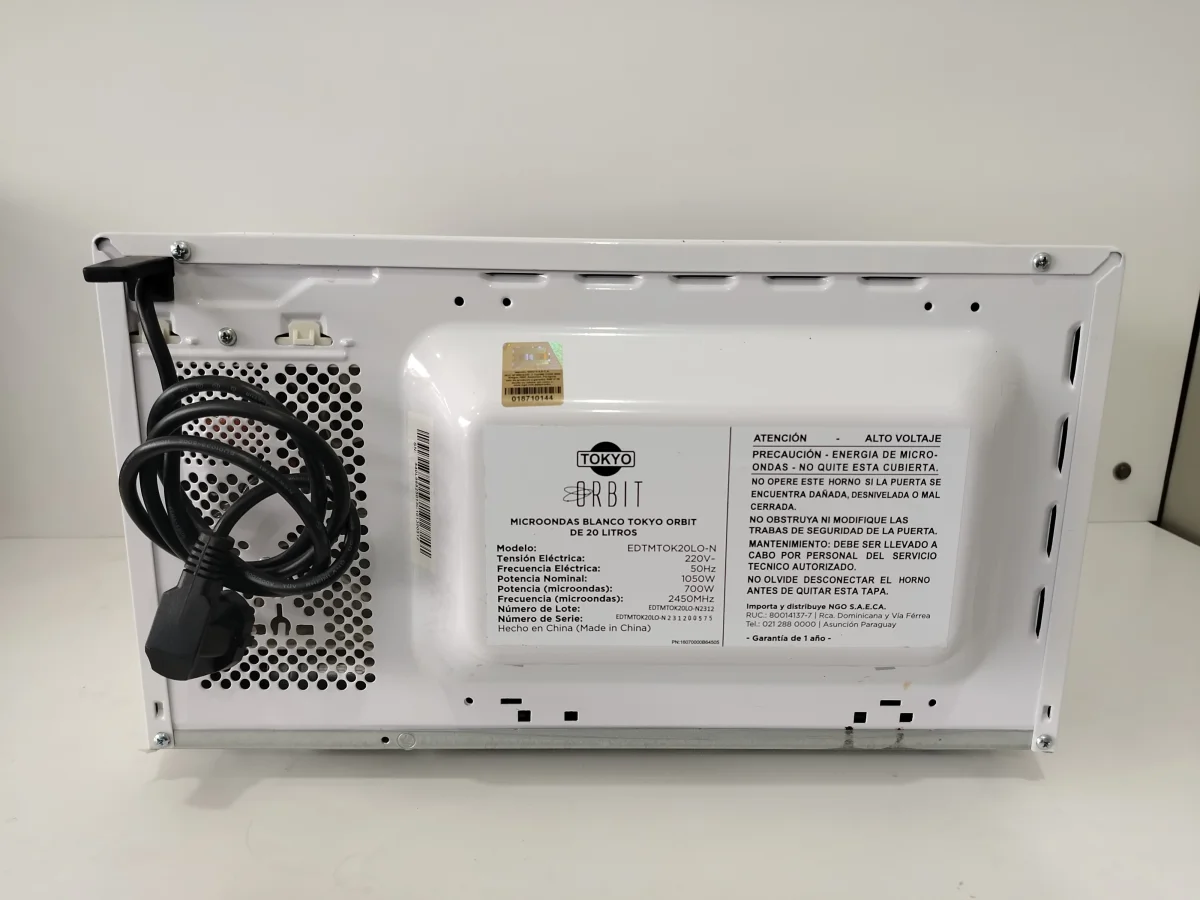 Foto 3 de Microondas Marca Toky Modelo Orbit Usado En Buen Estado Acc Plato De Vidrio C/ Guía