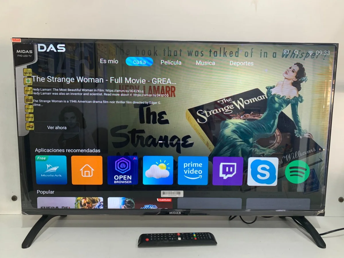 Foto 2 de Televisor Led Smart De 42 '' Marca Midas Modelo Md-Smtv42a Con Control Usado En Buen Estado Acc C/2 Patitas De Pedestal