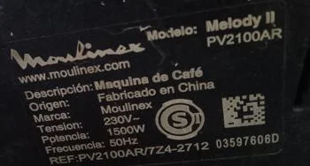 Foto 3 de Cafetera Marca Moulinex Modelo Melody 2 Usado En Buen Estado Acc Recipiente P/ Agua