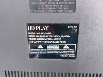 Foto 2 de Televisor Led Smart De 43 '' Marca Hdplay Modelo Hd-S43f2 Con Control Usado En Buen Estado Acc Par De Patitas