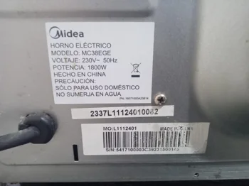 Foto 3 de Horno Marca Midea Litros 38 Modelo Mc38ege Usado En Buen Estado Acc Parrilla Bandeja Luz Interna