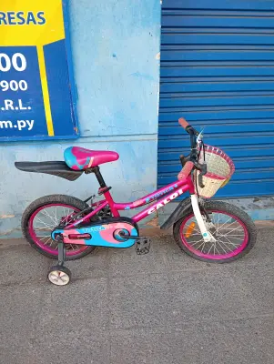 Bicicleta Marca Caloi Aro 16 Modelo Totica Usado En Buen Estado Acc Par De Rueditas Canastilla Guardabarro Trasero Y Delantero