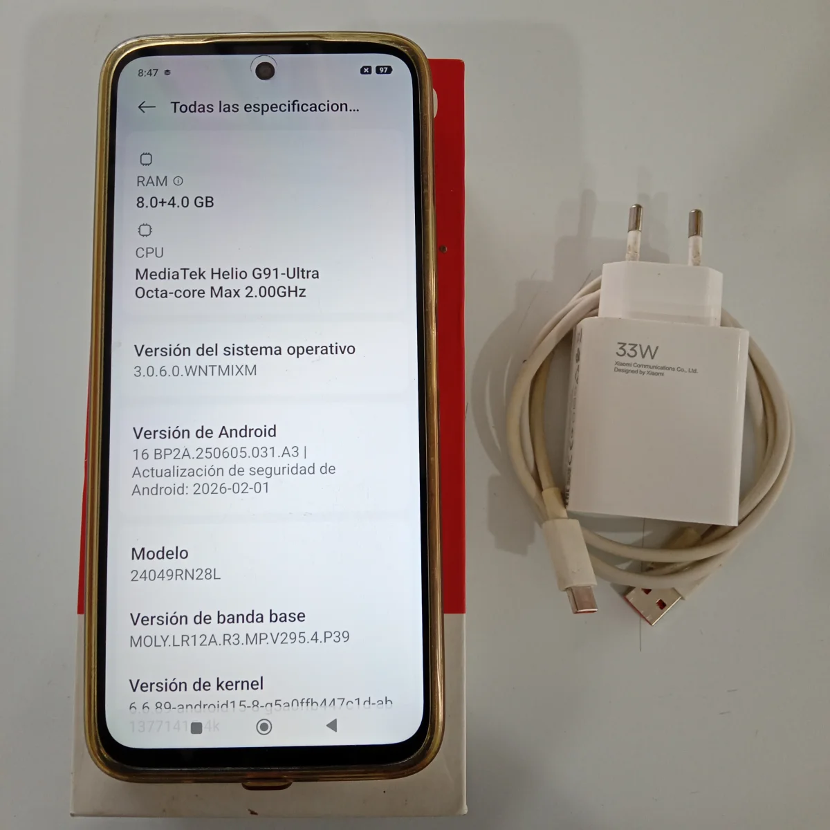 Foto 3 de Celular Marca Redmi Modelo 130c Memoria Ram 8 Gb Almacenamiento Interno 256 Gb Acc Cargador Estuche