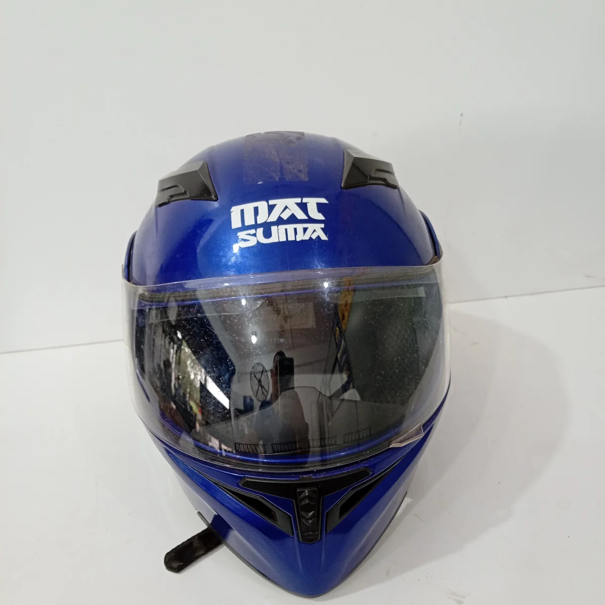 Casco P/ Moto Marca Mat Suma Modelo No Tiene Usado En Buen Estado Acc Color Azul