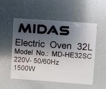 Foto 3 de Horno Marca Midas Litros 32 Modelo Md-He32sc Oven 32l Usado En Buen Estado Acc C/ BadejaParrilla