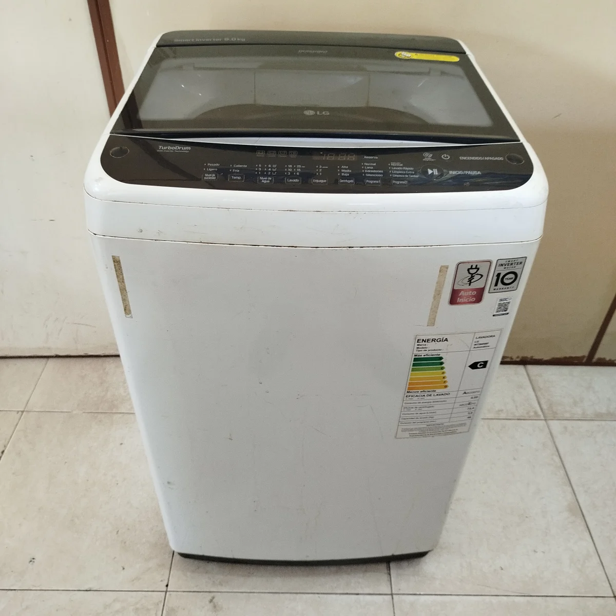 Lavarropas Cap 9 Kg. Marca Lg Modelo Turbo Drum Usado En Buen Estado Acc Con Manguera De Descarga