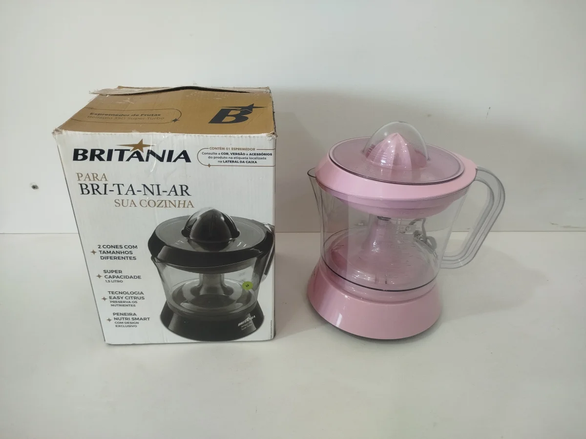 Exprimidora Marca Britania Modelo Bellagio 350 Super Turbo Nuevo Sin Uso Acc Jarrita De Plastico Con Tapa