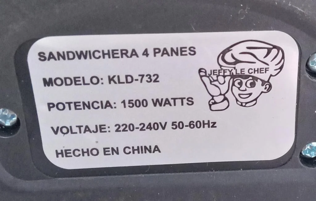 Foto 3 de Sandwichera Marca Jeffy Le Chef Modelo Kld-732 Usado En Buen Estado Acc Para 4 Panes