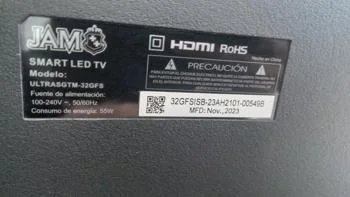 Foto 3 de Televisor Led Smart De 32 '' Marca Jam Modelo Ultrasgtm-32gfs Con Control Usado Con Desgaste Acc Control GenericoCable Usb Negro DesgastadoCabeza De Cargador