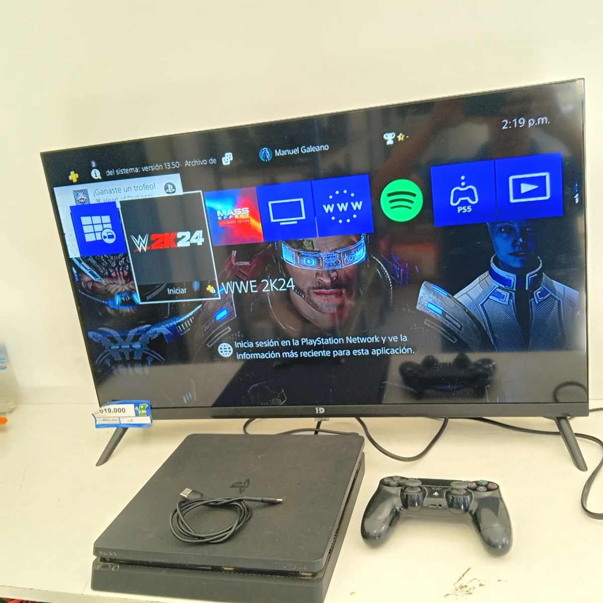 Foto 2 de Juego Electronico Ps4 Marca Sony Modelo Cuh-2015a Disco Duro 500 Gb Con Control Sin Caja Usado En Buen Estado Acc Cable HdmUsbPower